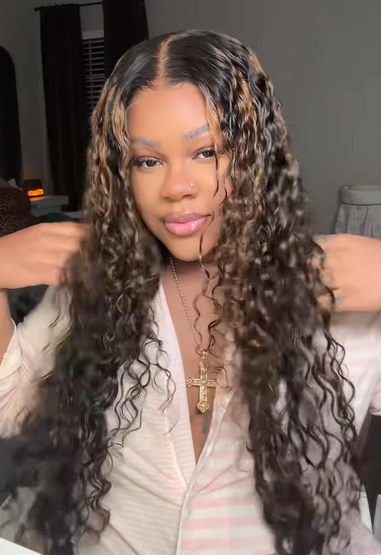 BangJazz 13x6 Highlighted Burmese Curly Ready To Wear Wig