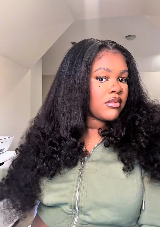VShow Hair Kinky Straight Vpart Wig With Spiral Curl Ends