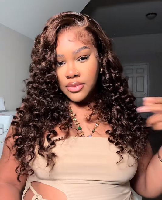 Megalook Hair 13x6 chocolate brown Frontal Wig