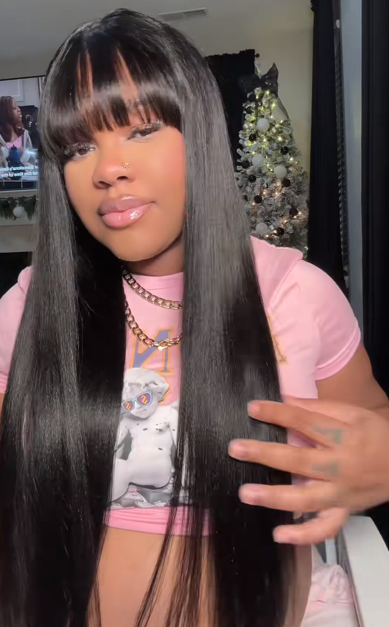 Sterly Glueless Human Hair 2x4 lace Bang Wig