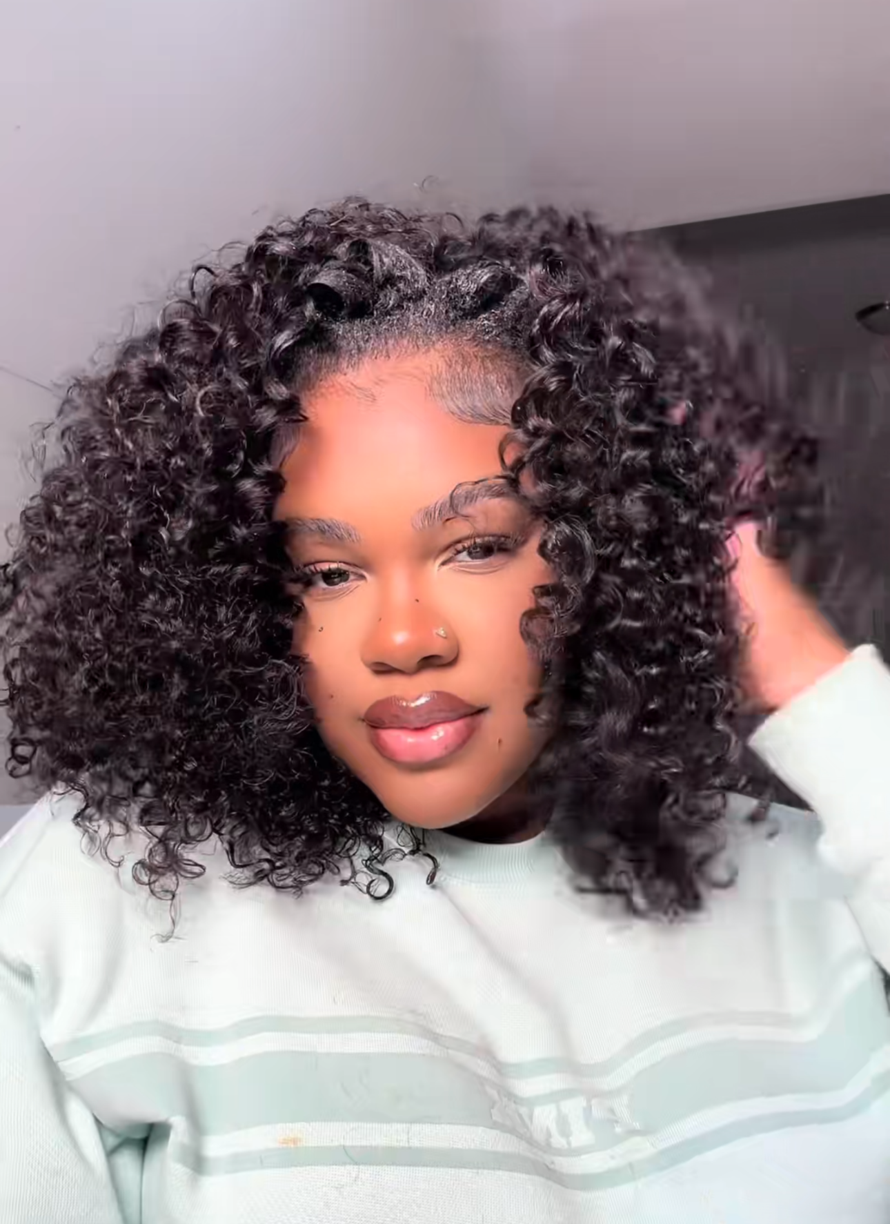 QVR Twist Curly Half Wig
