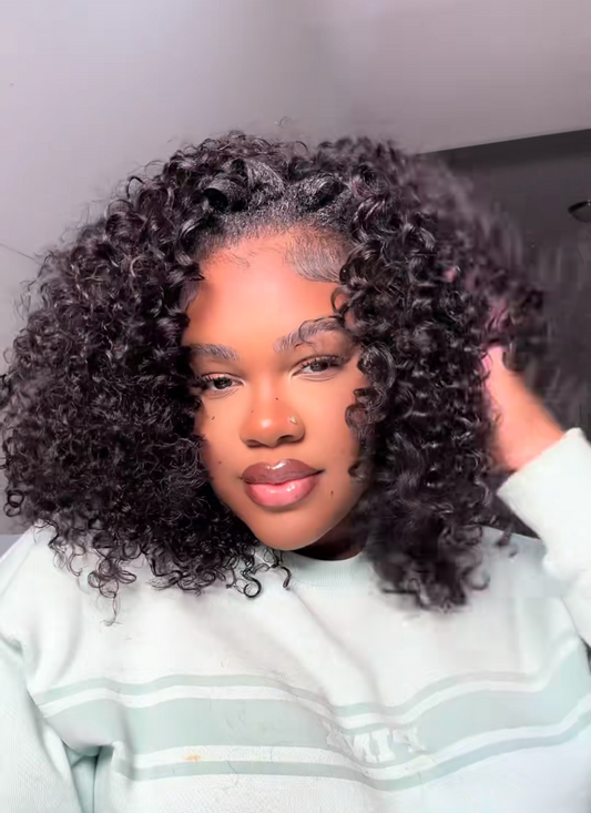 QVR Twist Curly Half Wig