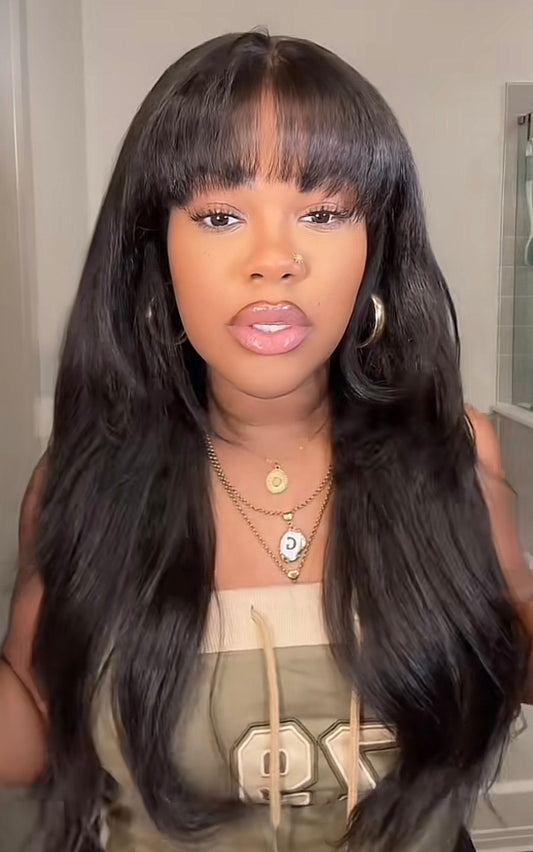 GLUELESS OQHAIR Kinky Straight Hair HD Lace