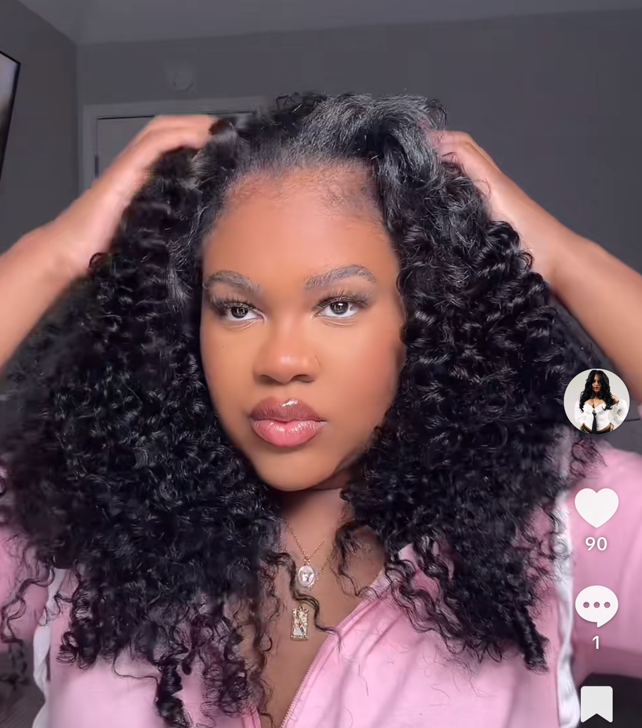 After Black Burmese Curly Half Wig